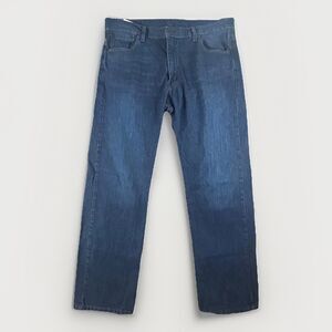 Levis Jeans Mens 36x34 Blue 569 Loose Straight Baggy Faded Whisker Denim Pants